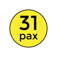 31 pax sticker  for commercial vehicles vector illustration