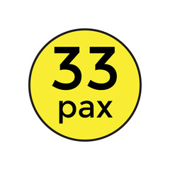 33 pax sticker  for commercial vehicles vector illustration