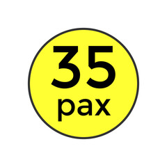 35 pax sticker  for commercial vehicles vector illustration