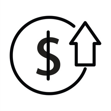Cost symbol icon increased. vector illustration
