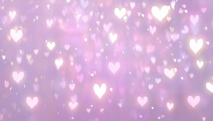 dreamy pastel pink bokeh background with hand drawn white hearts, romantic soft glow, ideal for love themed designs