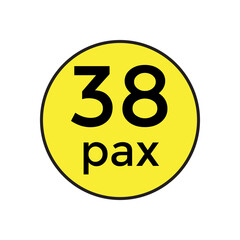 38 pax sticker  for commercial vehicles vector illustration