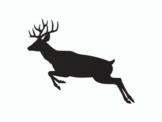 Obraz premium running deer silhouette vector art