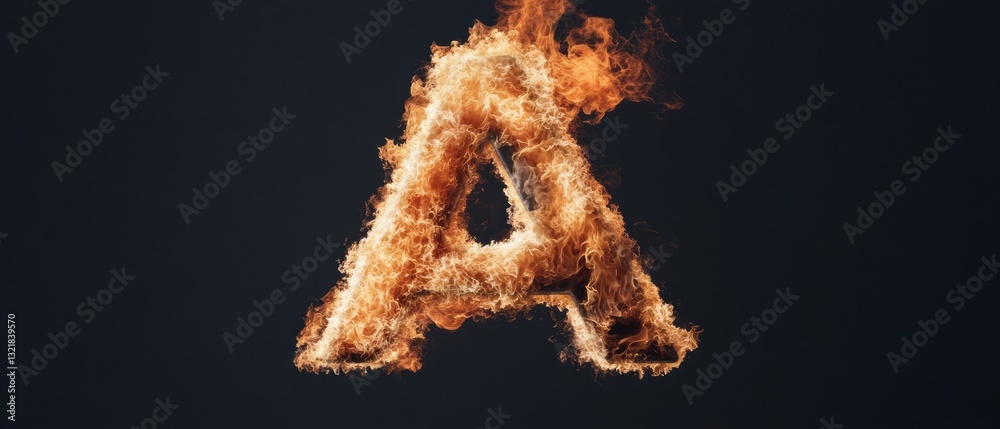 Poster dynamic flame typography intense visual communication design for bold branding, ai-powered creative 