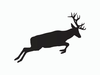 Obraz premium running deer silhouette vector art 
