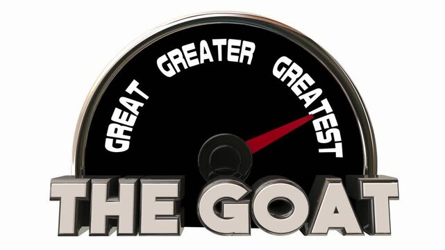 The GOAT Greatest of All Time Best Top Winner Leader Level Speedometer 3d Animation