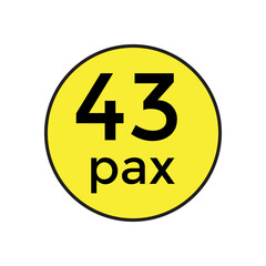 43 pax sticker  for commercial vehicles vector illustration