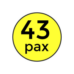 43 pax sticker  for commercial vehicles vector illustration
