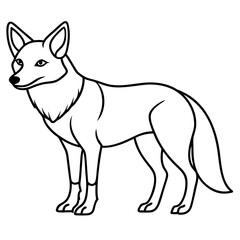 Coyote Outline Sleek Vector Illustration