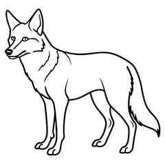 Coyote Outline Sleek Vector Illustration