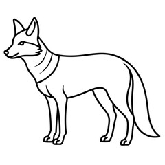 Coyote Outline Sleek Vector Illustration