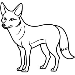 Coyote Outline Sleek Vector Illustration