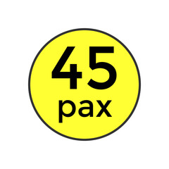 45 pax sticker  for commercial vehicles vector illustration