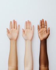 Inclusive Community Empowerment Diverse Hands Rising Together - Multicultural Collaboration and Volunteer Engagement Visual for Social Impact Branding