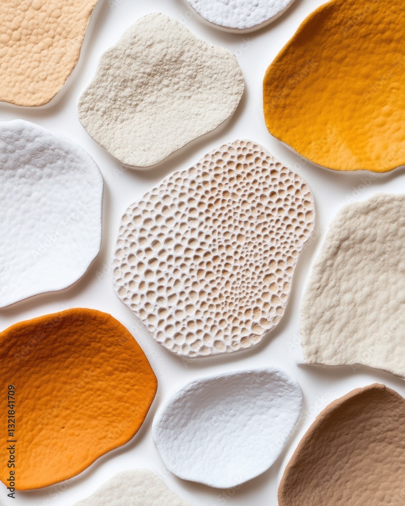 Aufkleber organic texture exploration minimalist biomorphic surfaces in earthy palette - innovative materials 