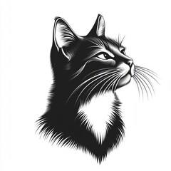 Obraz premium cat felidae white vertebrate felinae facial expression monochrome photography whiskers black snout