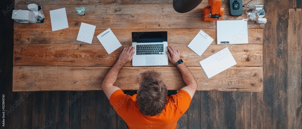 Poster Hybrid Workflow Revolution Async Digital Collaboration in Minimalist Remote Workspace - Gen Z Productivity Optimization for Modern Entrepreneurs