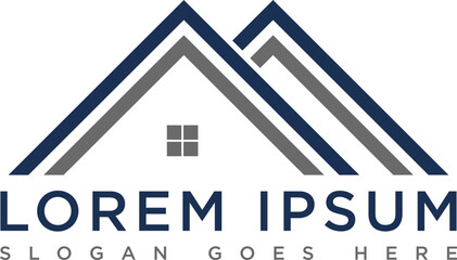 Mobile Minimalist house logo in black end blue with modern and simple design. Suitable for branding, property, architecture, and real estate purposes. Vector format with clean lines and professional l