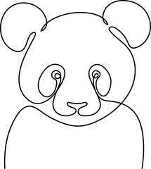 Panda one-line art elegance continuous style drawing. 