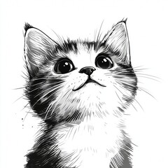 cat white felidae vertebrate felinae facial expression whiskers snout black monochrome photography