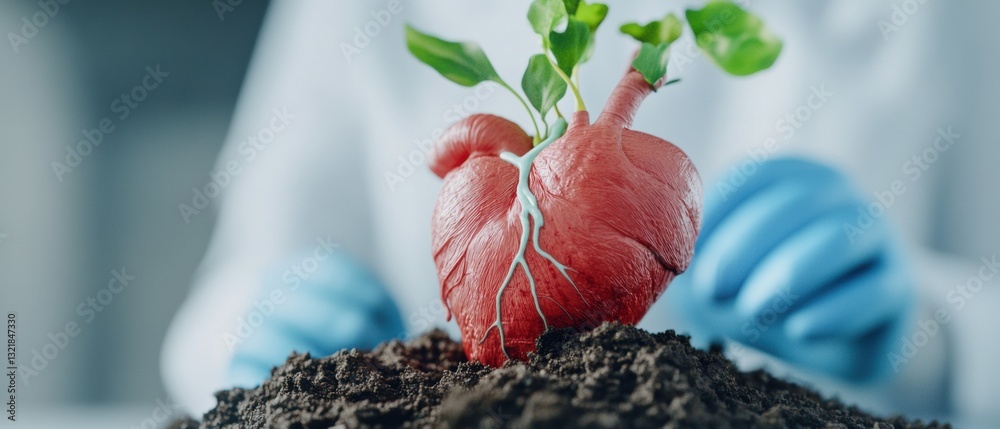 Aufkleber regenerative cardiology advanced biotechnology visualizing heart growth in precision medical researc