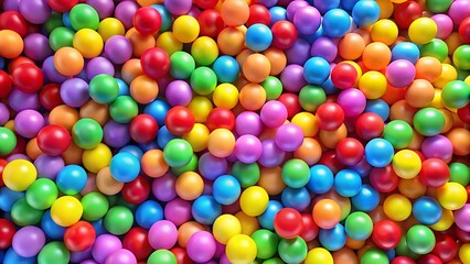 Obraz premium Many rainbow gradient random bright soft balls background. 