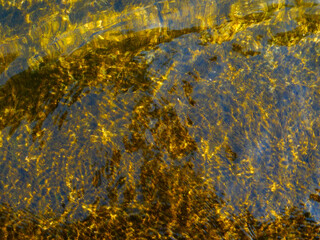 Abstract image formed by a water surface with reflections.