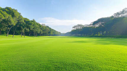Naklejka premium Fresh green forest scenery