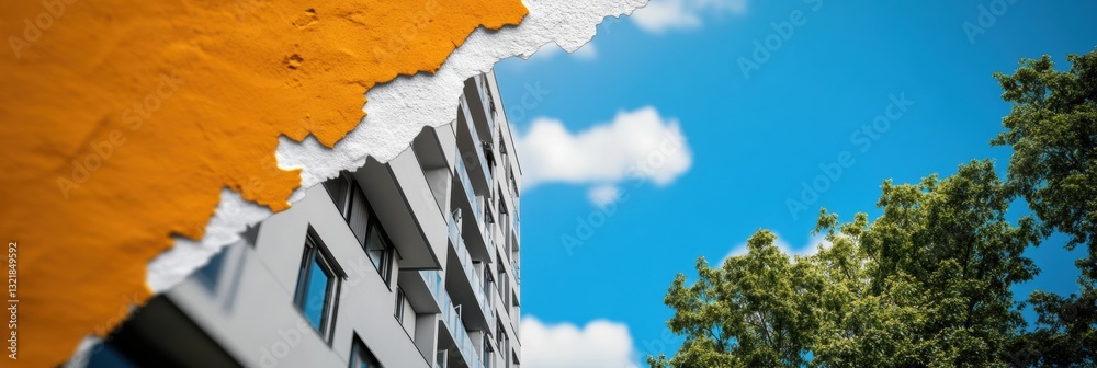 Aufkleber urban green revolution sustainable modular apartment complex showcasing eco-friendly architecture an