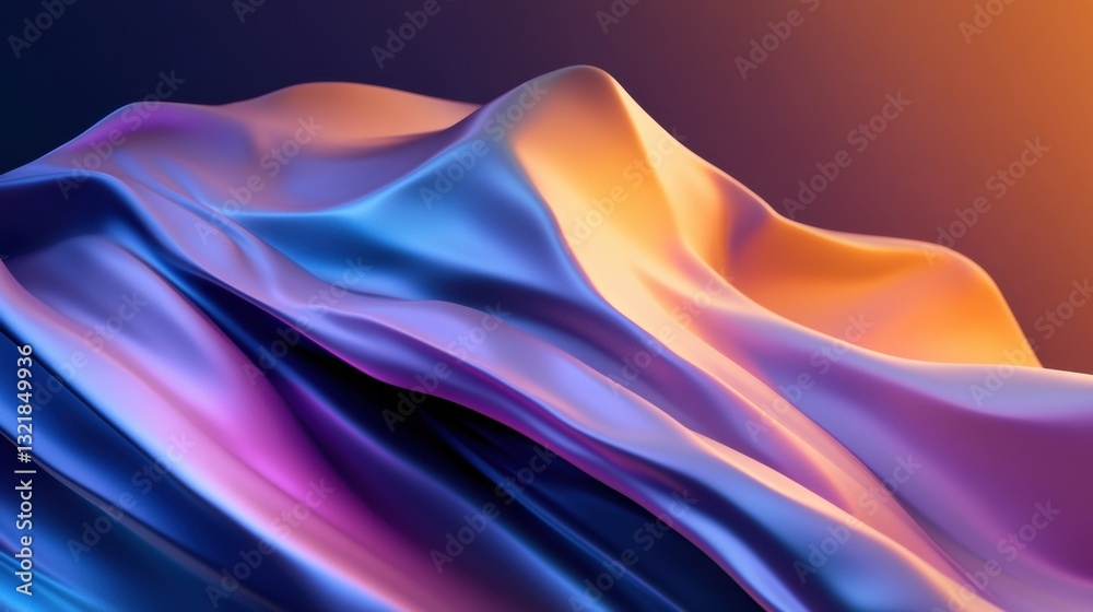 Poster fluid digital horizons iridescent wave abstraction revealing next-gen tech aesthetics in immersive g