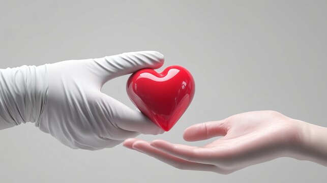 The concept of charity, love, donate and helping hand. International cardiology day, world health day banner with copy space.