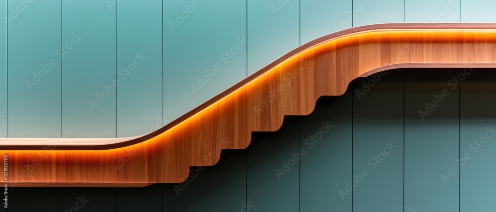 Aufkleber minimalist architectural innovation curved luminescent staircase design showcasing advanced spatial 