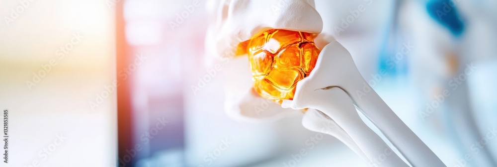 Poster precision medical innovation futuristic biotech visualization of molecular diagnostics with transluc