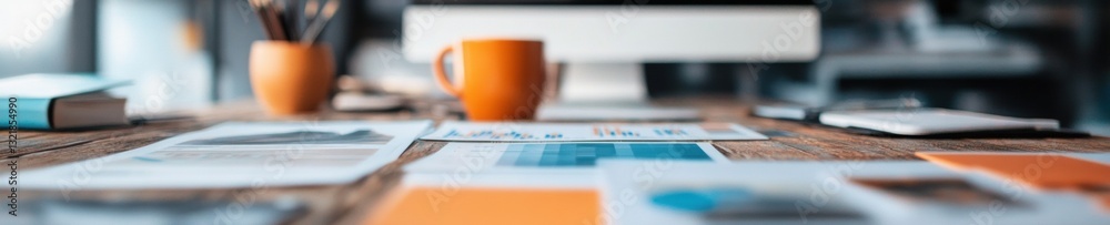 Fototapete AI-Powered Business Intelligence Data-Driven Leadership Dashboard with Modern Workspace Insights for Strategic Corporate Performance Analysis