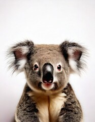 Obraz premium Portrait photo of Koala with white background