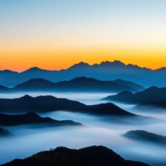 Obraz premium Ethereal Horizons Immersive Mindful Travel Experience - Transformative Landscape Capturing Dawns Sublime Wilderness and Eco-Adventure Inspiration