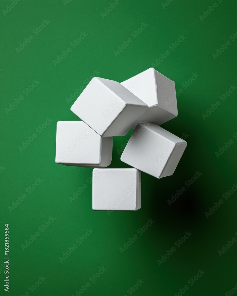 Leinwandbilder Minimalist Network Topology Abstract White Geometric Cubes Visualizing Digital Connectivity, System Architecture, and Complex Organizational Innovation