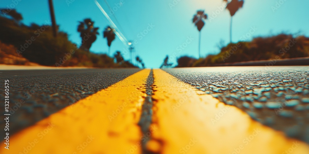 Poster cinematic road perspective vibrant urban mobility narrative - immersive infrastructure design explor