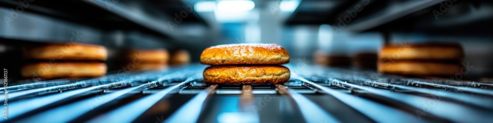 Poster industrial artisan bread proofing modern bakery workflow showcasing precision sourdough production i