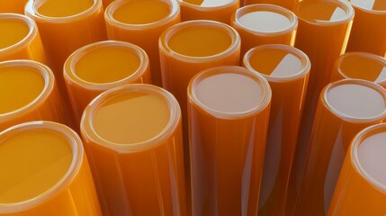 Abstract Geometric Orange Cylinders Graphic Design
