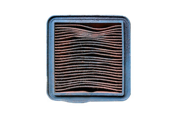 Used dirty air filter of car isolated on transparent background