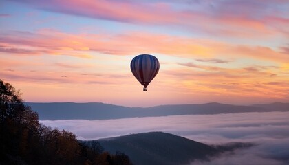 Fototapeta premium hot air balloon at sunset