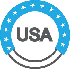 USA flag logo design. Circle USA logo design. USA logo design. USD logo design. Coin icon design. Flag logo design.