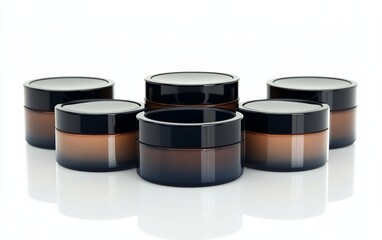 Stylish jars for skincare or beauty products.