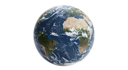 Fototapeta premium Earth Globe Rotating Showing Continents and Oceans on Clean Background