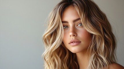 Naklejka premium Messy beach waves with effortless texture soft, tousled waves flowing naturally with a sun-kissed glow, creating a relaxed and carefree look.