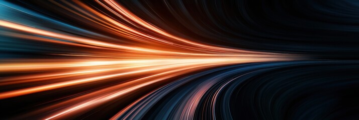 An engaging abstract visualization of light streaks and motion, creating a compelling sense of speed and dynamism that draws viewers into its vibrant energy.