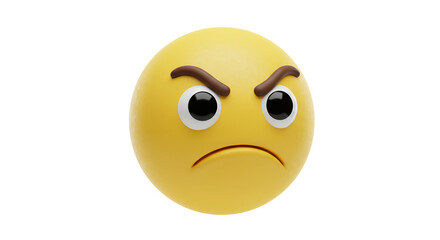 Angry Face Emoji Expression with Brow Furrow and Sad Mouth