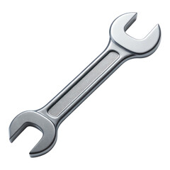 metallic wrench tool designed for mechanical repairs, isolated on transparency background