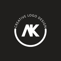 Creative AK logo design. KA logo vectors. Signature AK logo design. Sing AK, KA logo design. Luxury AK, KA logo design. Circle, Abstract, house, real estate logo design. 